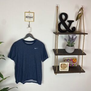 Men's Nike Heathered Blue Short Sleeve Dri-Fit Tee